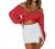 LYANER Women's Cute Off Shoulder Long Sleeve Self Tie Knot Crop Tube Top Blouse