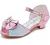 Furdeour Girls Sandals Glittler Bow Dress Shoes Princess Crystal High Heels Party Wedding Flower Girls Shoes for Kid Toddler