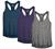 icyzone Workout Tank Tops for Women - Racerback Athletic Yoga Tops, Running Exercise Gym Shirts(Pack of 3)