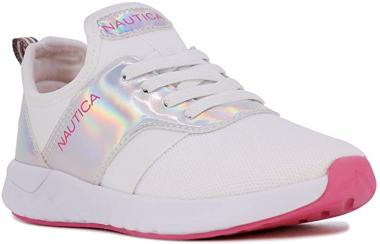 Nautica Kids Girls Metallic Fashion Sneaker Lace-Up Athletic Running Shoe I kappil I (Big Kid - Little Kid - Toddler)