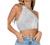 LYANER Women's Sexy Ruched One Shoulder Sleeveless Crop Top Strappy Cami Tank