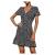 Guldnds Floral Deep V Retro Mini Dress for Women Party Elegant Boho Ruffles Print Slim Swing Tunic Beach Dresses