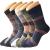 5 Pack Womens Wool Socks Winter Warm Socks Thick Knit Cabin Cozy Crew Soft Socks Gifts for Women