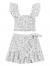 MakeMeChic Women's Two Piece Ruffle Trim Cami Crop Top and Wrap Skirt Set