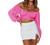 LYANER Women's Cute Off Shoulder Long Sleeve Self Tie Knot Crop Tube Top Blouse