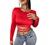 Remidoo Women's Sexy Backless Mock Neck Long Sleeve Crop Top T-Shirt