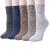 5 Pack Womens Wool Socks Winter Warm Socks Thick Knit Cabin Cozy Crew Soft Socks Gifts for Women