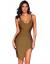 meilun Womens Deep V Neck Strappy Splitting Club Party Bandage Dress