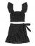 MakeMeChic Women's Two Piece Ruffle Trim Cami Crop Top and Wrap Skirt Set