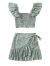 MakeMeChic Women's Two Piece Ruffle Trim Cami Crop Top and Wrap Skirt Set