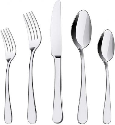 Silverware Set, ENLOY 20 Pieces Stainless Steel Flatware Cutlery Set, Include Knife Fork Spoon, Mirror Polished, Dishwasher Safe, Service for 4