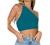 LYANER Women's Sexy Ruched One Shoulder Sleeveless Crop Top Strappy Cami Tank