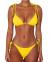 MOOSLOVER Women's Ribbed Tie Bikini Brazilian Cheeky Bottom String Swimsuit