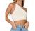 LYANER Women's Sexy Ruched One Shoulder Sleeveless Crop Top Strappy Cami Tank