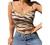 SOFIA'S CHOICE Women's Lace Patchwork Cami Summer Vintage Y2k Corset Tank Top Khaki Small