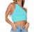 LYANER Women's Sexy Ruched One Shoulder Sleeveless Crop Top Strappy Cami Tank