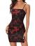 SOLY HUX Women's Spaghetti Strap Bodycon Mini Pencil Dress