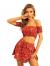 MakeMeChic Women's Two Piece Ruffle Trim Cami Crop Top and Wrap Skirt Set