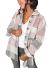 Sidefeel Women Plaid Long Sleeve Button Down Collar Long Shirt Oversized Coat