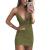 VANCOL Women's Sexy Deep V-Neck Halter Backless Slit Mini Party Club Dress