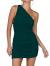 LYANER Women's Sexy One Shoulder Ruched Sleeveless Bodycon Mini Short Dress