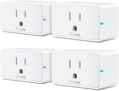 Govee Smart Plug, WiFi Bluetooth Outlets 4 Pack Work with Alexa and Google Assistant, 15A WiFi Plugs with Multiple Timers, Govee Home APP Group Control Remotely, No Hub Required, ETL&FCC Certified