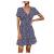 Guldnds Floral Deep V Retro Mini Dress for Women Party Elegant Boho Ruffles Print Slim Swing Tunic Beach Dresses