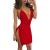 VANCOL Women's Sexy Deep V-Neck Halter Backless Slit Mini Party Club Dress