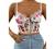 SOFIA'S CHOICE Women's Lace Patchwork Cami Summer Vintage Y2k Corset Tank Top Khaki Small