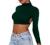 Remidoo Women's Sexy Backless Mock Neck Long Sleeve Crop Top T-Shirt