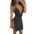 VANCOL Women's Sexy Deep V-Neck Halter Backless Slit Mini Party Club Dress