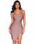 meilun Womens Deep V Neck Strappy Splitting Club Party Bandage Dress