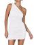 LYANER Women's Sexy One Shoulder Ruched Sleeveless Bodycon Mini Short Dress