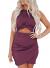 FIYOTE Women's Hollow Out Twist Bodycon Dresses Sleeveless Slim Fit Evening Dress