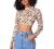 Remidoo Women's Sexy Backless Mock Neck Long Sleeve Crop Top T-Shirt