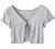 SweatyRocks Women's Tie Up Crop Top Short Sleeve Ribbed Knit Open Front Cropped Shirts