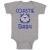 Custom Baby Bodysuit United States Coast Guard Auxiliary Coastie Baby with Flag