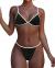 MOOSLOVER Women's Ribbed Tie Bikini Brazilian Cheeky Bottom String Swimsuit