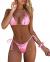 MOSHENGQI Women Sexy Brazilian Bikini 2 Piece Spaghetti Strap Top Thong Swimsuit Bathing Suit