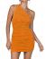 LYANER Women's Sexy One Shoulder Ruched Sleeveless Bodycon Mini Short Dress