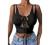 SOFIA'S CHOICE Women's Lace Patchwork Cami Summer Vintage Y2k Corset Tank Top Khaki Small