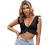 SheIn Women's Sexy Sleeveless Strappy Crop Cami Tops Ruched Front Rib Knit Camisole