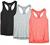 icyzone Workout Tank Tops for Women - Racerback Athletic Yoga Tops, Running Exercise Gym Shirts(Pack of 3)