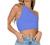 LYANER Women's Sexy Ruched One Shoulder Sleeveless Crop Top Strappy Cami Tank