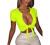 BORIFLORS Women's Sexy Tie Up Crop Top Short Sleeve Deep V Neck Casual Basic T Shirt