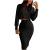 Fall Dresses for Women 2021 Sexy 2 Piece Outfits Crop Top and Skirt Long Sleeve Bodycon Midi Club Wedding Guest Dress