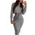 Fall Dresses for Women 2021 Sexy 2 Piece Outfits Crop Top and Skirt Long Sleeve Bodycon Midi Club Wedding Guest Dress