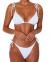 MOOSLOVER Women's Ribbed Tie Bikini Brazilian Cheeky Bottom String Swimsuit