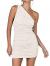 LYANER Women's Sexy One Shoulder Ruched Sleeveless Bodycon Mini Short Dress