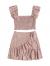 MakeMeChic Women's Two Piece Ruffle Trim Cami Crop Top and Wrap Skirt Set